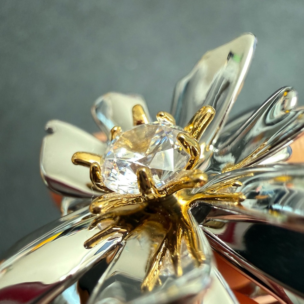 YVMIN Heart Flower Open Ring - Size US 8